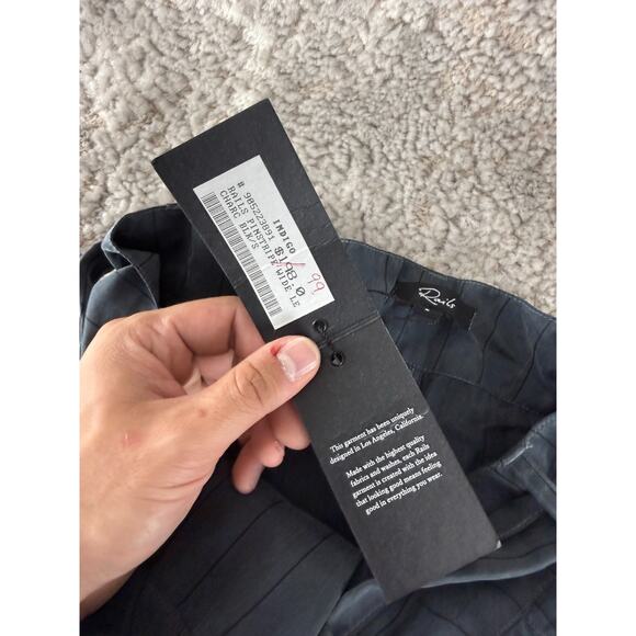 NEW Rails Size S Pinstripe Wide Leg Tie Casual Pants Charcoal Button Zip NWT - Picture 9 of 12